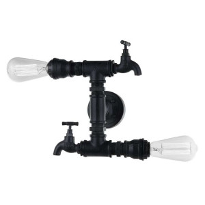 Industrialna LAMPA ścienna CRILLO MBM-2568/2 BK Italux metalowa OPRAWA rury