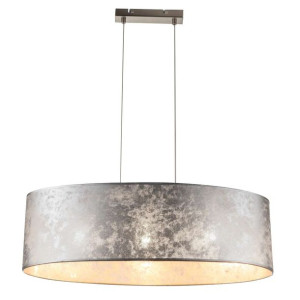 LAMPA wisząca AMY 15188H2 Globo abażurowa OPRAWA owalna zwis srebrny
