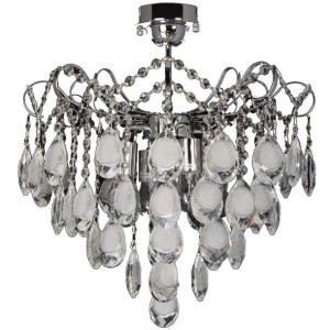 LAMPA sufitowa VEN E 1273/4 szklana OPRAWA pałacowa z kryształkami crystal