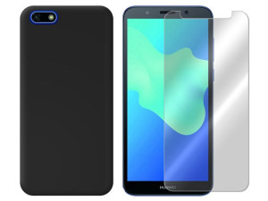 Huawei Honor 7s Etui Pokrowiec Case Mat + Szkło 9h