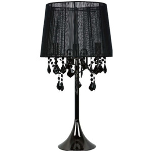 Stojąca LAMPA stołowa MONA LP-5005/1T BK Light Prestige abażurowa LAMPKA do