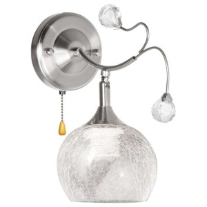 Kinkiet LAMPA ścienna VEN K-BA 26004/1 SL+WT klasyczna OPRAWA z kryształkam