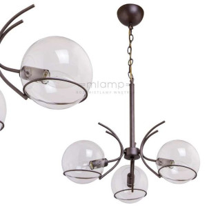 LAMPA wisząca VEN W-GH 90807/3 metalowa OPRAWA na łańcuchu ZWIS szklane kul
