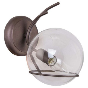 Kinkiet LAMPA ścienna VEN K-GH 90807/1 szklana OPRAWA kula ball brąz przezr