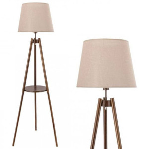 Stojąca LAMPA podłogowa VEN S-102078 abażurowa OPRAWA salonowa na trójnogu
