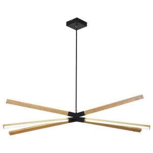 LAMPA wisząca LUGANO LP-2828/6P Light Prestige drewniana OPRAWA zwis LED 66