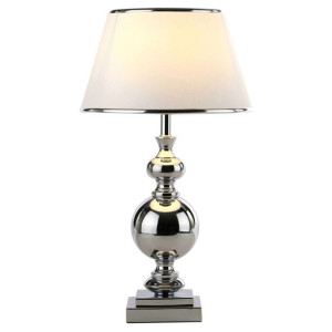 Stojąca LAMPA stołowa ROMA MT204191 CH Italux abażurowa LAMPKA klasyczna do