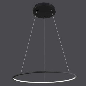 LAMPA wisząca MDECO SLIM/000012/3000/B okrągła OPRAWA metalowa LED 43W 3000