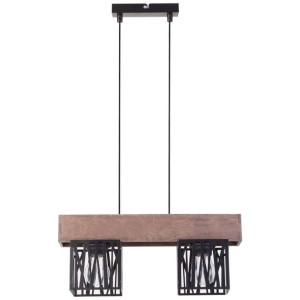 LAMPA wisząca DALI 31480 Sigma druciana OPRAWA drewniana belka zwis klatki