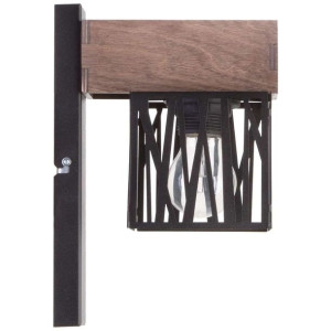 Kinkiet LAMPA ścienna DALI 31485 Sigma metalowa OPRAWA hygge drewno czarna