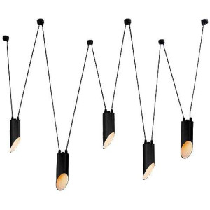 Lampa wisząca VIWIN 9048 Shilo asymetryczna OPRAWA metalowy ZWIS tuby czarn