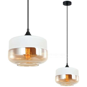 Skandynawska LAMPA wisząca MOLINA MDM-2380/1 W+AMB Italux szklana OPRAWA zw