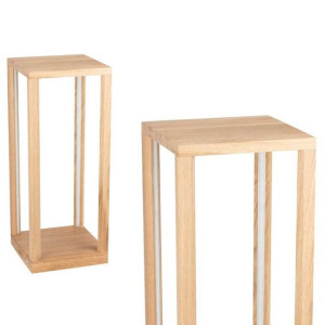 Stojąca LAMPA podłogowa TAVOLI 8872974 Spotlight drewniana OPRAWA stolik LE