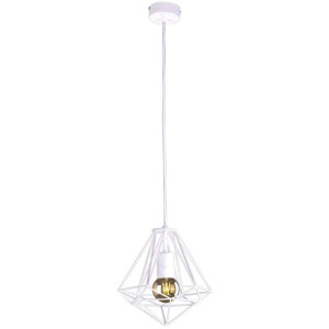LAMPA industrialna K-4019 Kaja wisząca OPRAWA druciana klatka zwis biały