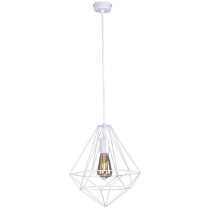 LAMPA druciana K-4001 Kaja wisząca OPRAWA metalowa klatka zwis biały