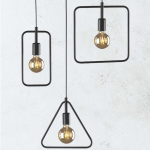 Kwadratowa LAMPA żyrandol K-3832 Kaja wisząca OPRAWA metalowy ZWIS ramka fr