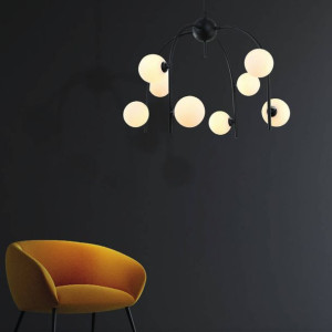 LAMPA sufitowa CELINE MDM-3800/6 BK+W Italux loftowa OPRAWA metalowa hygge