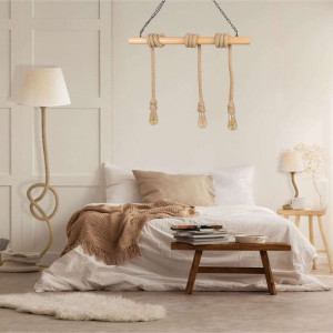 LAMPA wisząca ROPE 314512 Polux marynarska OPRAWA belka ZWIS na łańcuchach