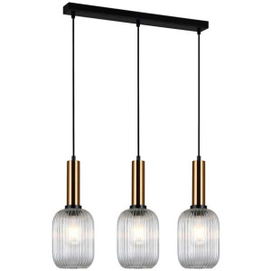 LAMPA wisząca ANTIOLA PND-5588-3M-BRO+CL Italux loftowa OPRAWA szklany ZWIS