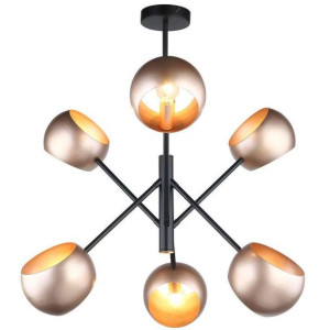 Modernistyczna LAMPA sufitowa CAVAZZA  MDM-3690/6 BK+GD Italux metalowa OPR