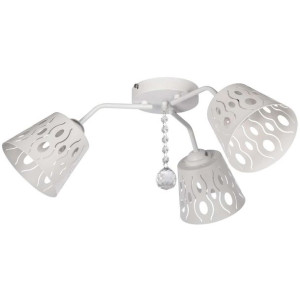 LAMPA sufitowa VEN W-N 3169/3 metalowa OPRAWA ażurowe klosze wzorki z krysz