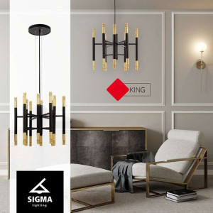 Wisząca LAMPA modernistyczna KING 33218 Sigma metalowa OPRAWA tuby ZWIS sop