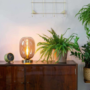 Stojąca LAMPA stołowa ONYX 40895208 Kaspa szklana LAMPKA biurkowa loftowa p