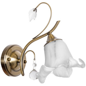 Kinkiet LAMPA ścienna VEN K-3691/1 PATYNA klasyczna OPRAWA crystal glamour