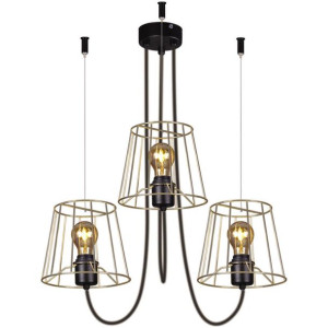 Industrialna LAMPA wisząca K-4655 Kaja druciana OPRAWA metalowy ZWIS klatki
