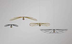 LAMPA wisząca ESKOLA TH.011ZL loftowa ORAWA metalowy druciak złoty kapelusz