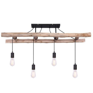 Ekologiczna LAMPA wisząca IRMGARD 15348-4D Globo rustykalny ZWIS do salonu