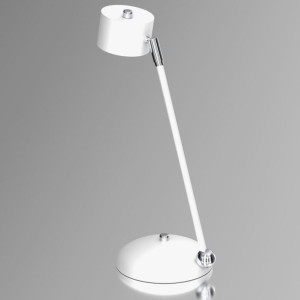 Metalowa lampa na biurko ARENA stołowa lampka biała srebrna