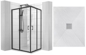 Kabina Prysznicowa Vito 80x100 + Brodzik Biały
