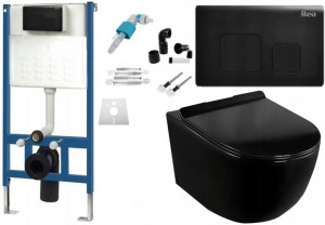 Zestaw Misa WC Podwieszana Hary + Stelaż Black F