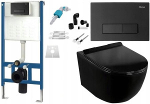 Zestaw Misa WC Podwieszana Hary + Stelaż Black H