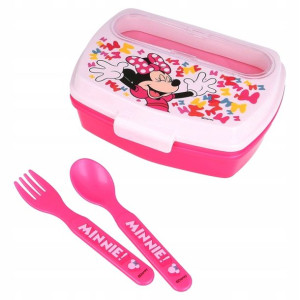 Myszka Minnie PUDEŁKO Śniadaniowe Lunchbox sztućce