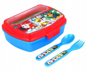 Psi Patrol PUDEŁKO Śniadaniowe Lunchbox + sztućce