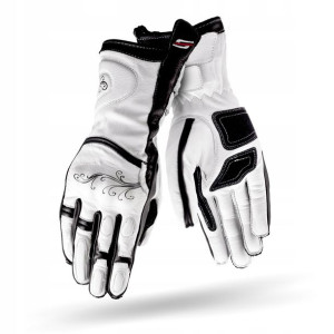 Rękawice Motocyklowe Shima Modena White Skórzane