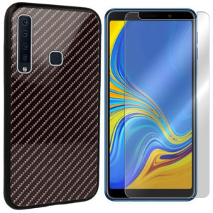 Etui Do Sam Galaxy A9s Pokrowiec Carbon + Szkło 9h