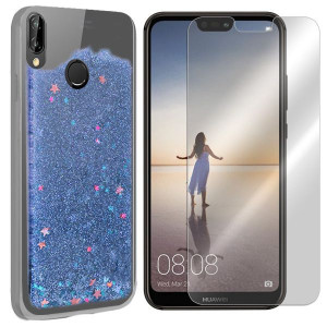 Etui Do Huawei P20 Lite Pokrowiec Gwiazdki + Szkło