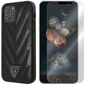 Etui Do Iphone 12 Pro Guess V-quilted + Szkło 9h