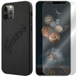 Etui Do Iphone 12 Pro Guess Saffiano Vintage+szkło