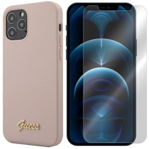 Etui Do Iphone 12 Pro Max Guess Silicone +szkło 9h