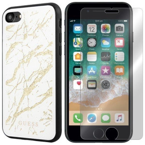 Etui Do Iphone Se 2020 Guess Marble Glass + Szkło