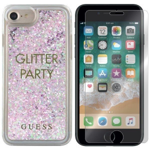 Etui Do Iphone 8 Guess Liquid Glitter Party +szkło
