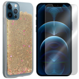 Etui Do Iphone 12 Pro Max Pokrowiec Brokat + Szkło