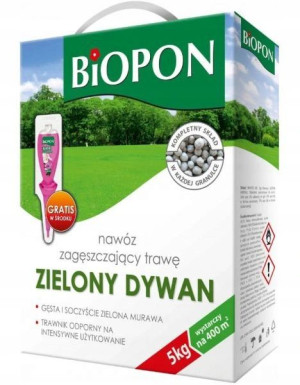 Nawóz zielony dywan zagęszczający trawę Biopon 5 kg