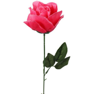 Róża sztuczna pojedynka w kolorze ciemno-różowym 68cm