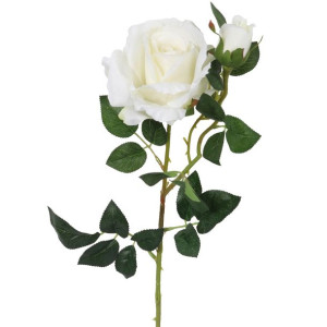 Biała sztuczna róża z kolcami 70cm