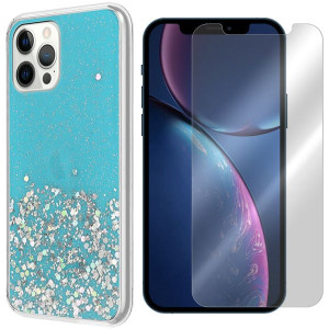 Etui Do Iphone 13 Pro Pokrowiec Brokat + Szkło 9h